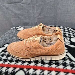 Mens 7 M Cole Haan ØriginalGrand Remastered Stitchlite Wingtip Oxford Shoes Tan